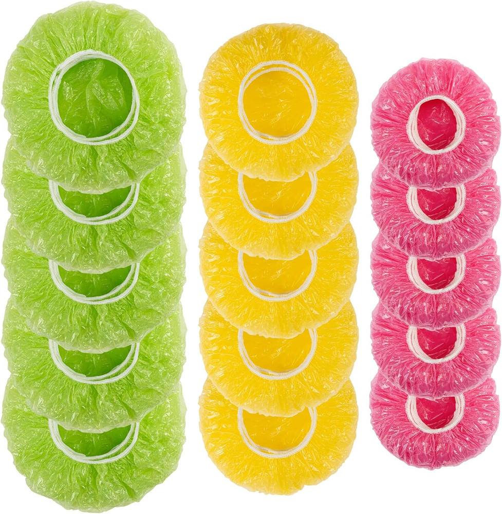 60Pcs Bowl Covers Reusable - Plastic Bowl Covers Elastic Reusable Fresh Keeping