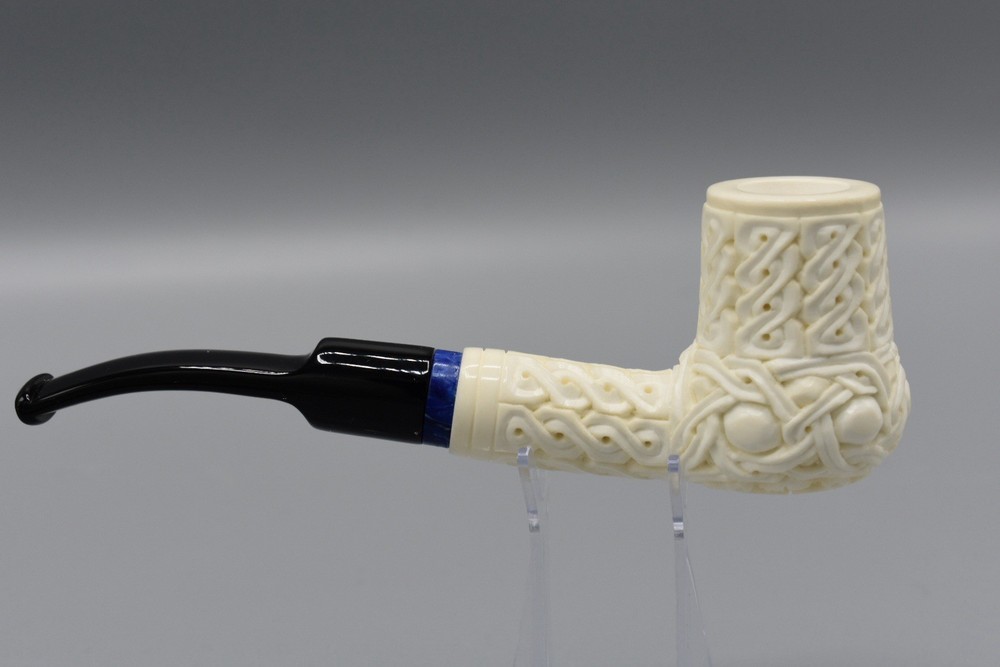 Ornate Topkapi Pipe Handmade block Meerschaum New Case#868