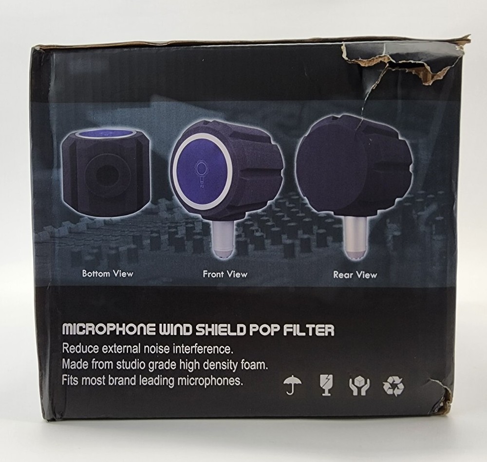Microphone Wind Shield Pop Filter Studio-Grade High Quality Noise-Cancel Sponge