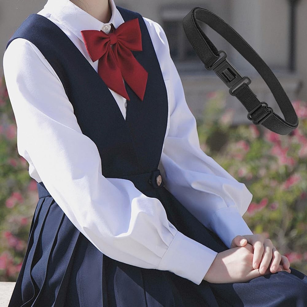 SYBL 10PCS Black Bow Tie Extender Straps Adjustable Elastic Medium,
