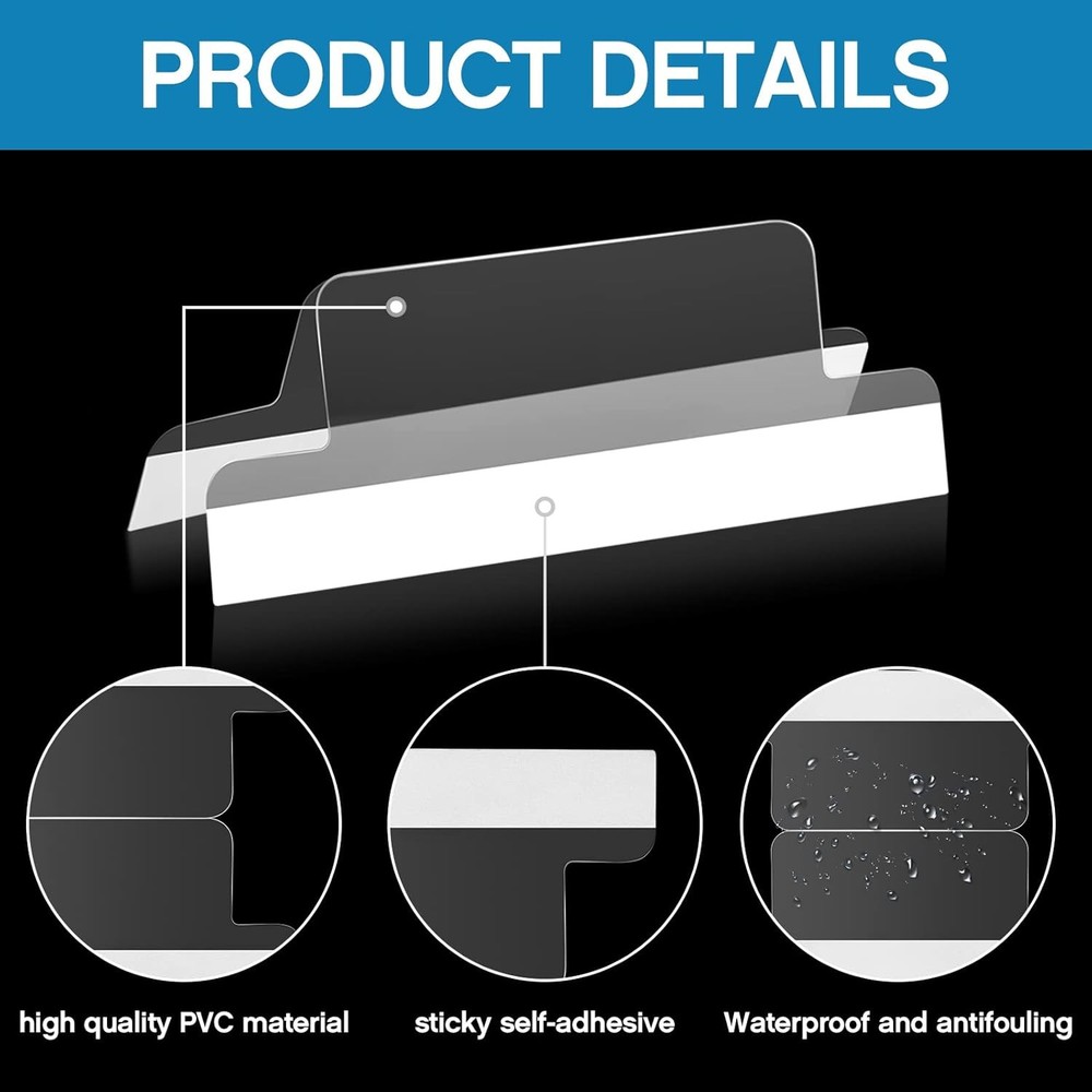 2 Inch Insertable Self-Adhesive Tabs with Printable 2 inch, Clear, White