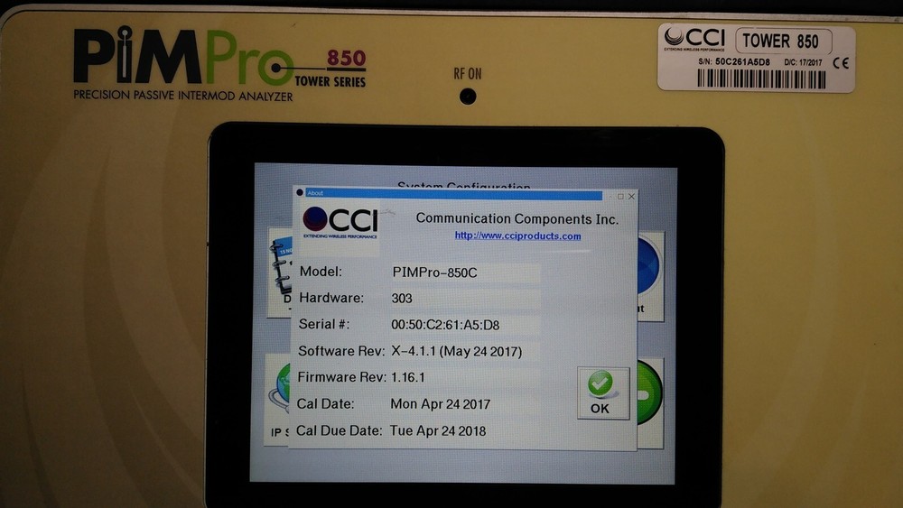 [Used] CCI / PimPro850 / Precision Passive Intermod Analyzer, 1pcs
