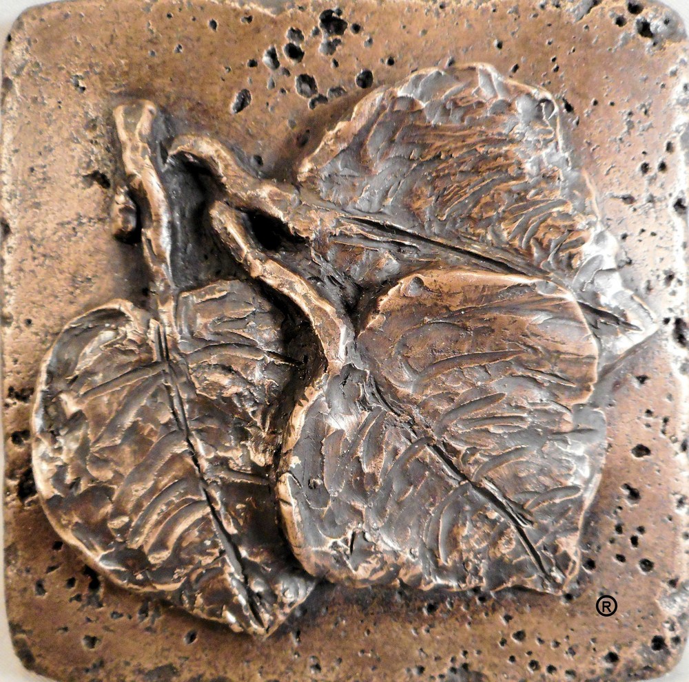 Bronze 4"x4" Leaf #3 Wall Tile