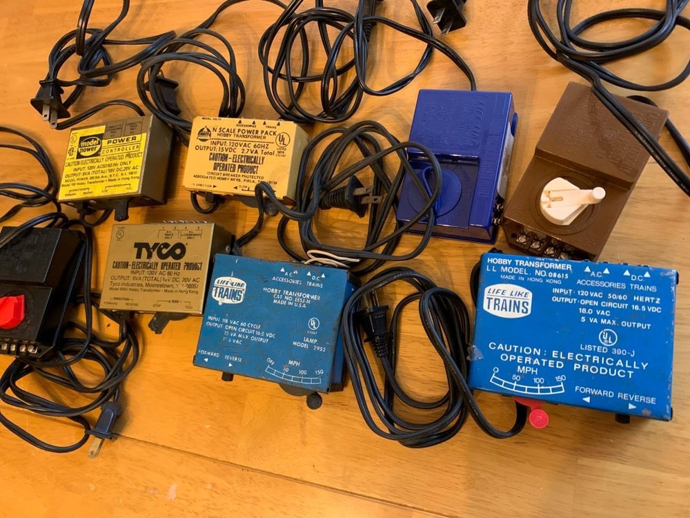 Lot of 8 Train Transformers Power Controller As Pictured UNTested Mixed Brands