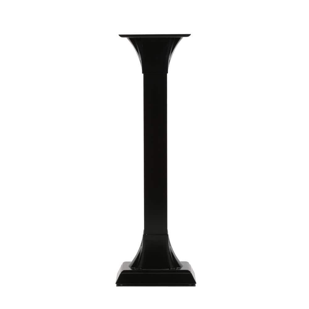 Mailbox Post Black Adjustable Height Aluminum Top Mount Installation Hardware