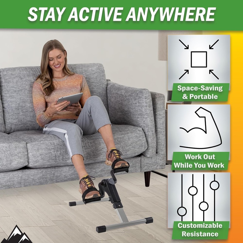 Foldable Stationary Pedal Exerciser with Electronic Display – For Home & Office