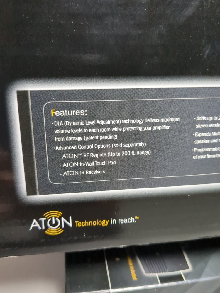 ATON DLA2 Multi-Zone 2-Room Speaker Selector RF Remote 200ft Open Box