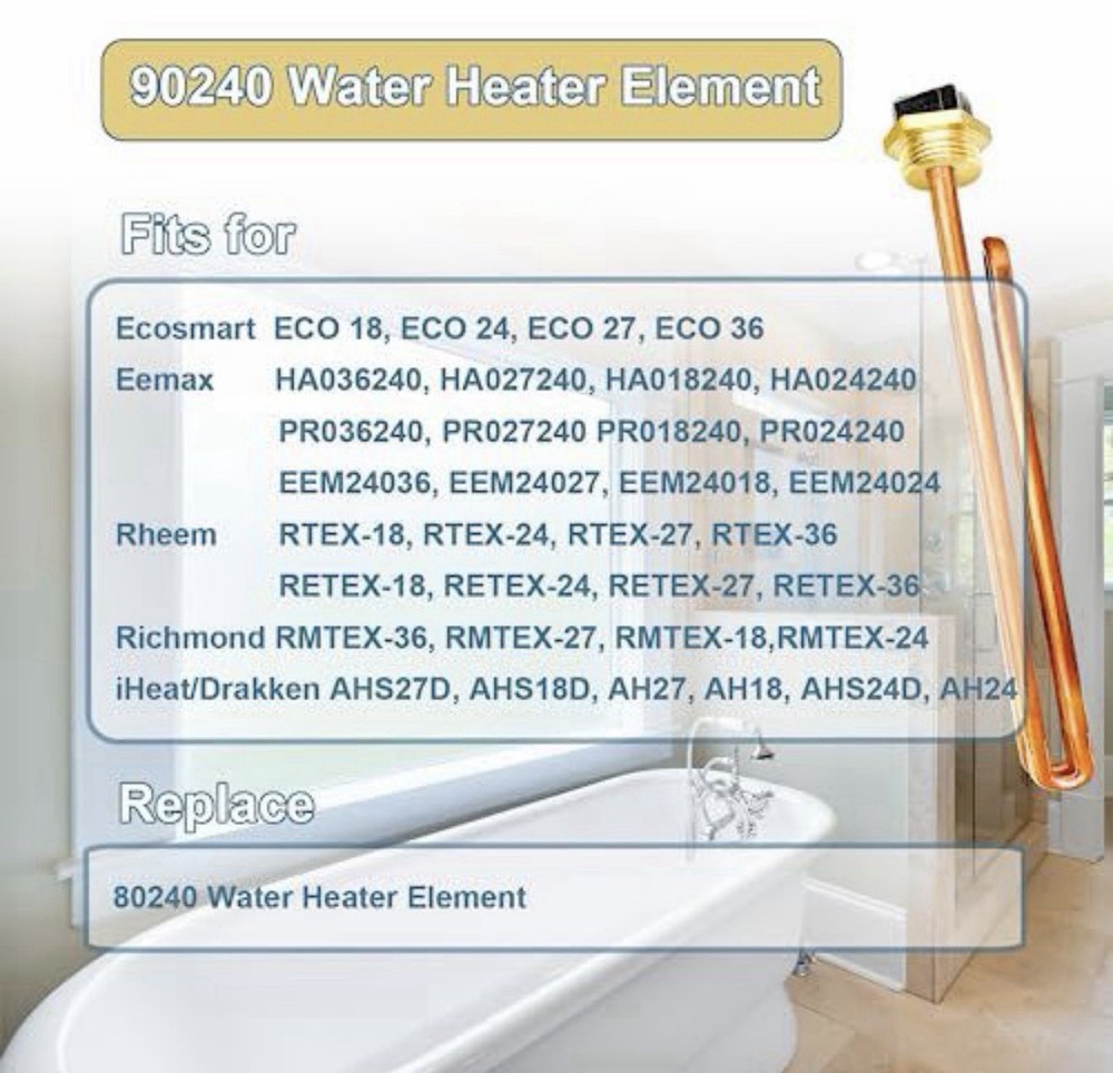 2-Pack HE 90240 240V Heating Element Richmond Electric Tankless Water Heaters