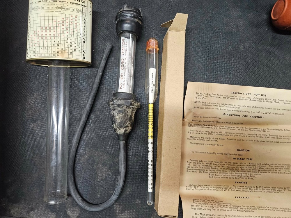 E. Edelmann Battery Tester and No.461 Zero Tester Hydrometer Set Boxes Manual