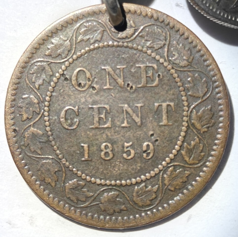 1859 Canada Large One Cent 9/10 Rd