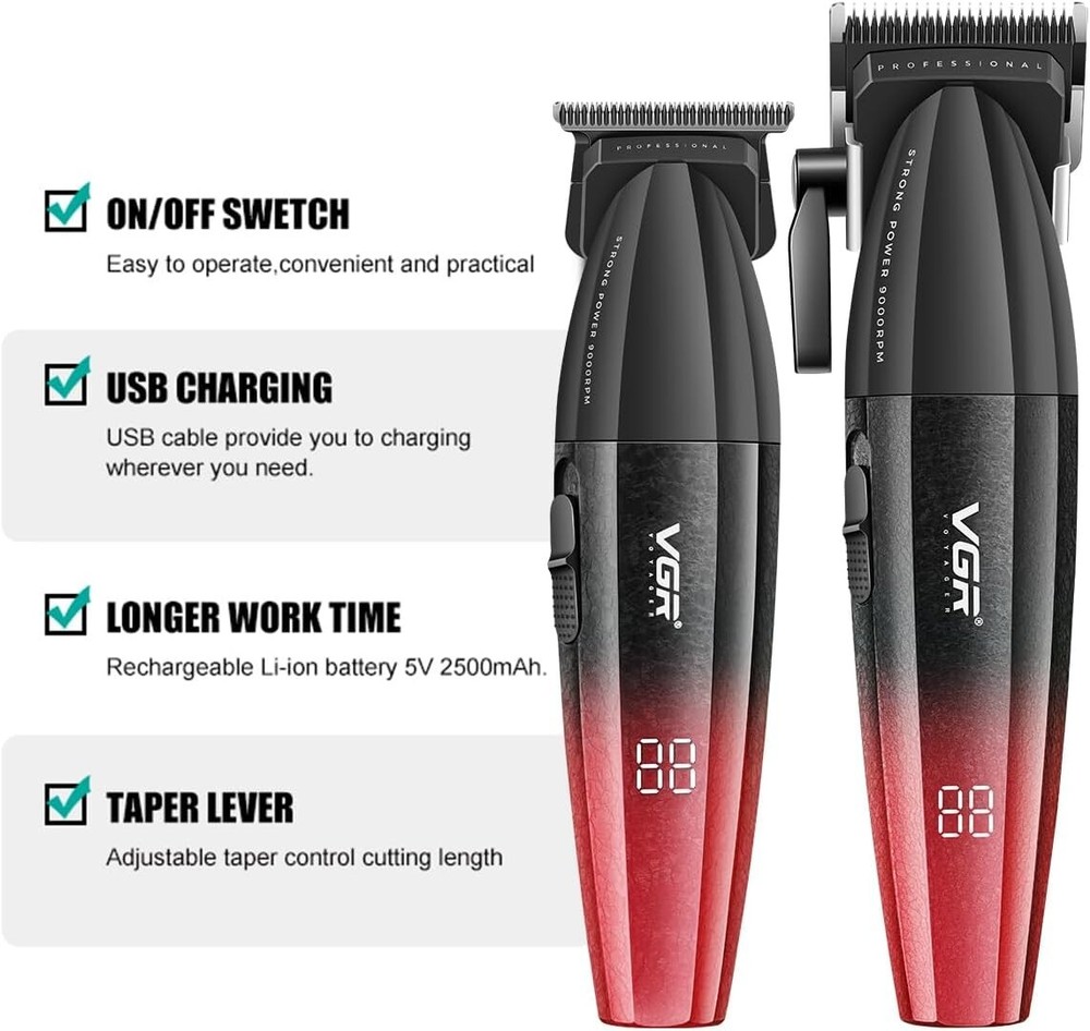 Combo Set Professional Cordless Hair Clipper & Trimmer |