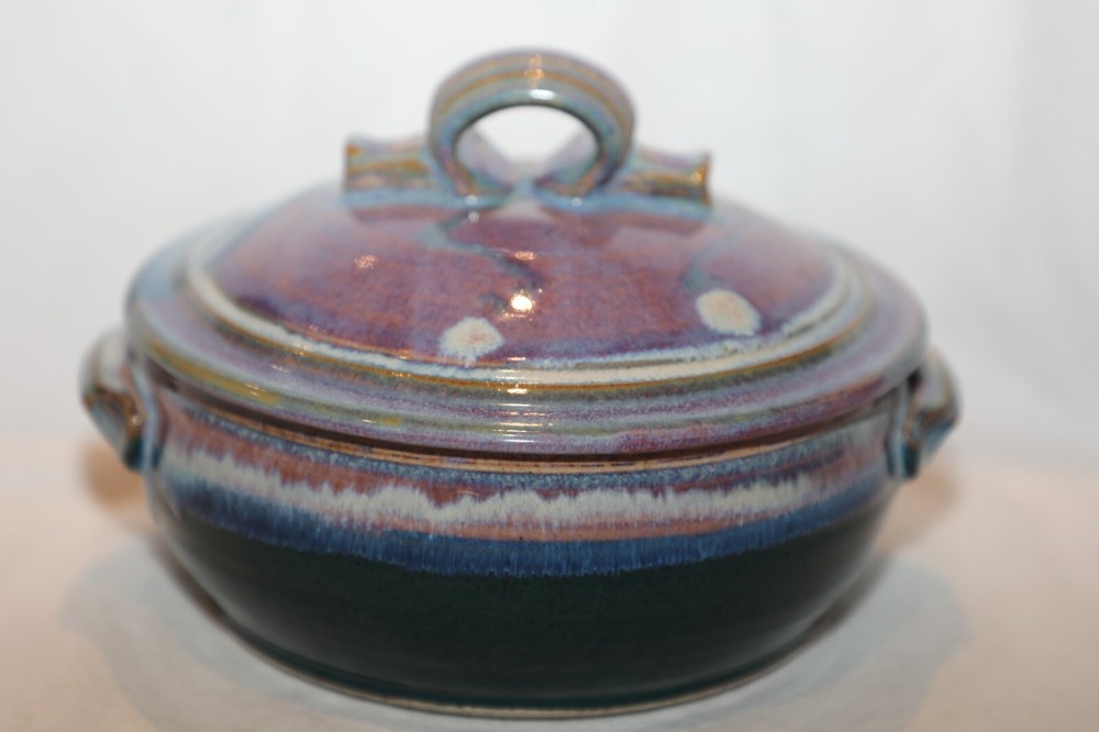 Don Herron Studio Pottery Lidded Covered Casserole Dish EUC