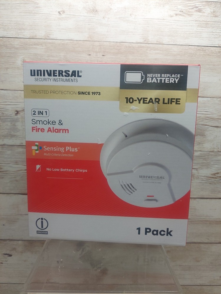 Universal Security Instruments 1 Pack 2 In 1 Smoke&Fire Alarm