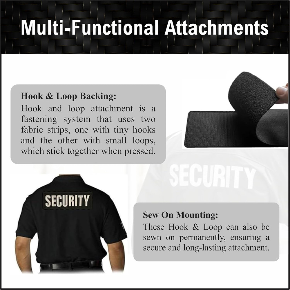 | Embroidered Security Patch | Security Badge Hook and Loop for Security Vest |