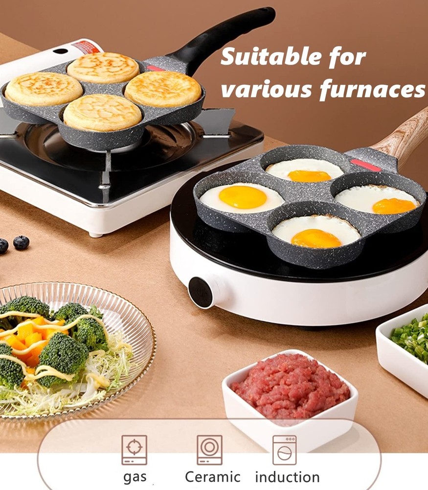 4-Cup Egg Pan Nonstick, and Granite Egg Frying Pan, Versatile Breakfast Skill...