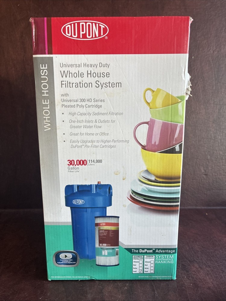 Dupont Universal Valve-in-Head Whole House Filter 30,000 Gallon Complete