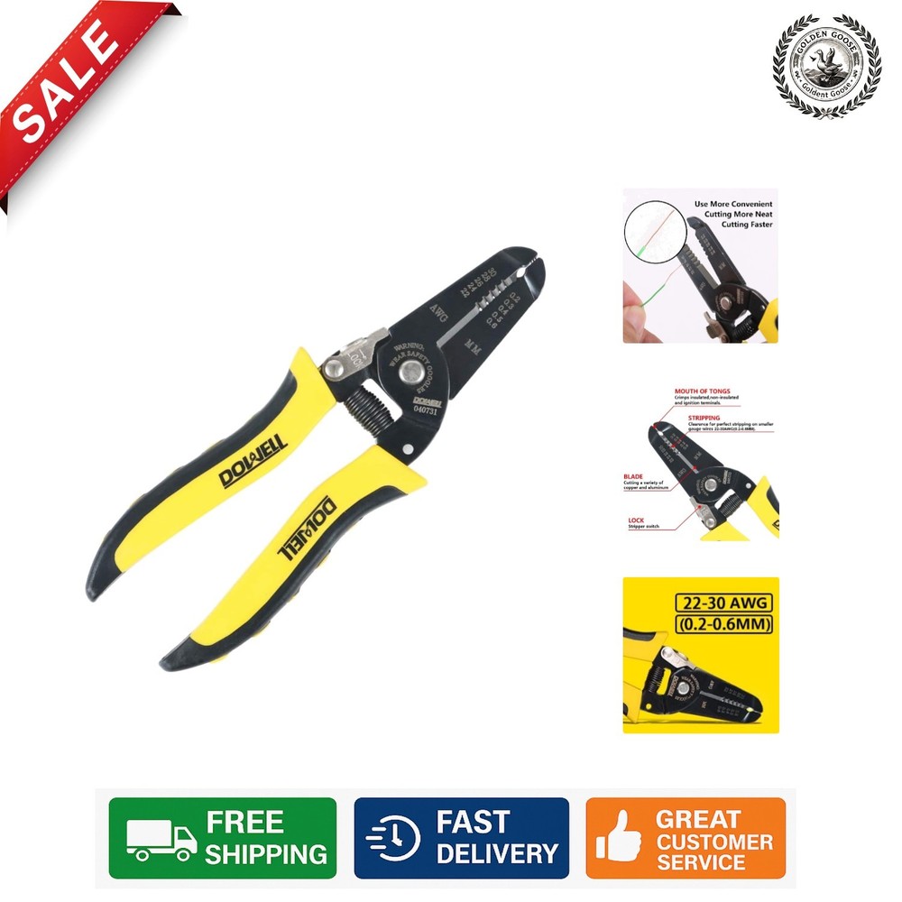 Ergonomic Multi-Function Wire Stripper & Cutter Tool -  Stainless Steel
