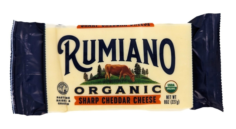 Rumiano Organic Sharp Cheddar Cheese 8oz (Pack of 4)