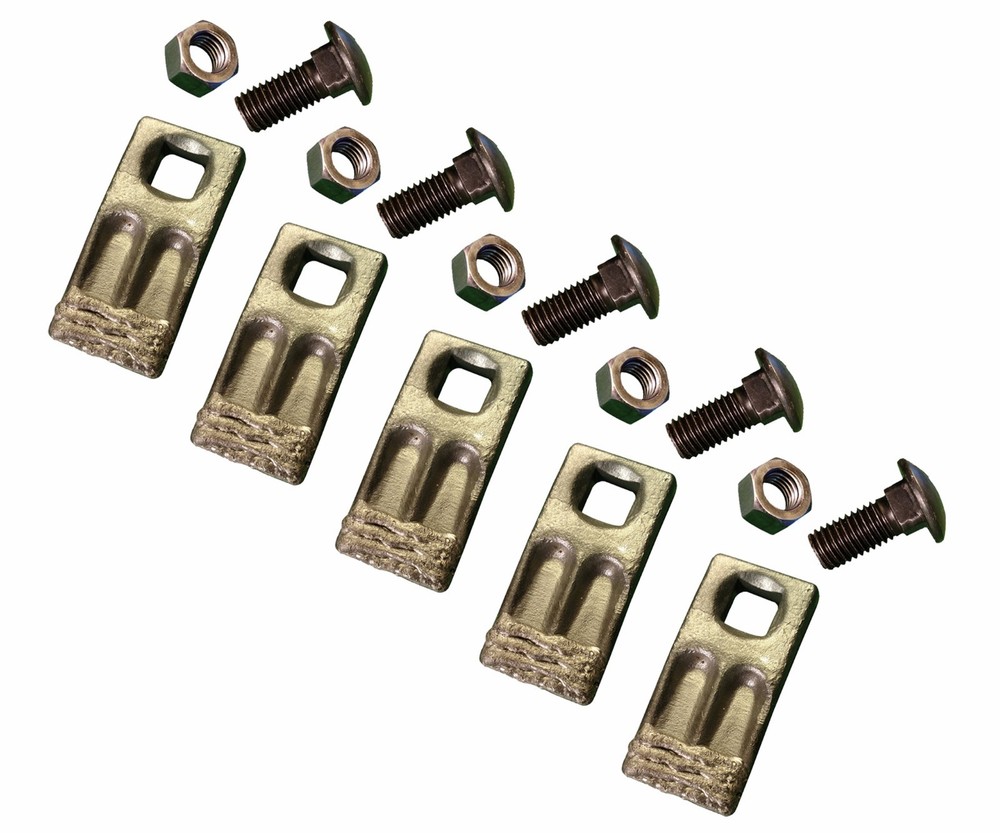 5 - Square Hole Replacement Hardfaced Auger Teeth w/ Hardware - BC58F-HF-I
