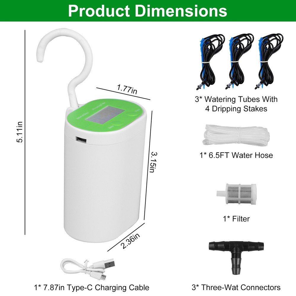 Automatic Drip Irrigation System Kit Plant Timer Self Watering Garden With Pump