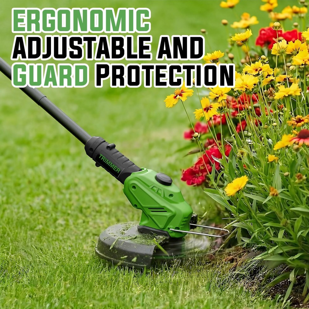 Cordless Weed Wacker, 21V Battery Powered Grass Trimmer & Edger 2-in-1, Elect...