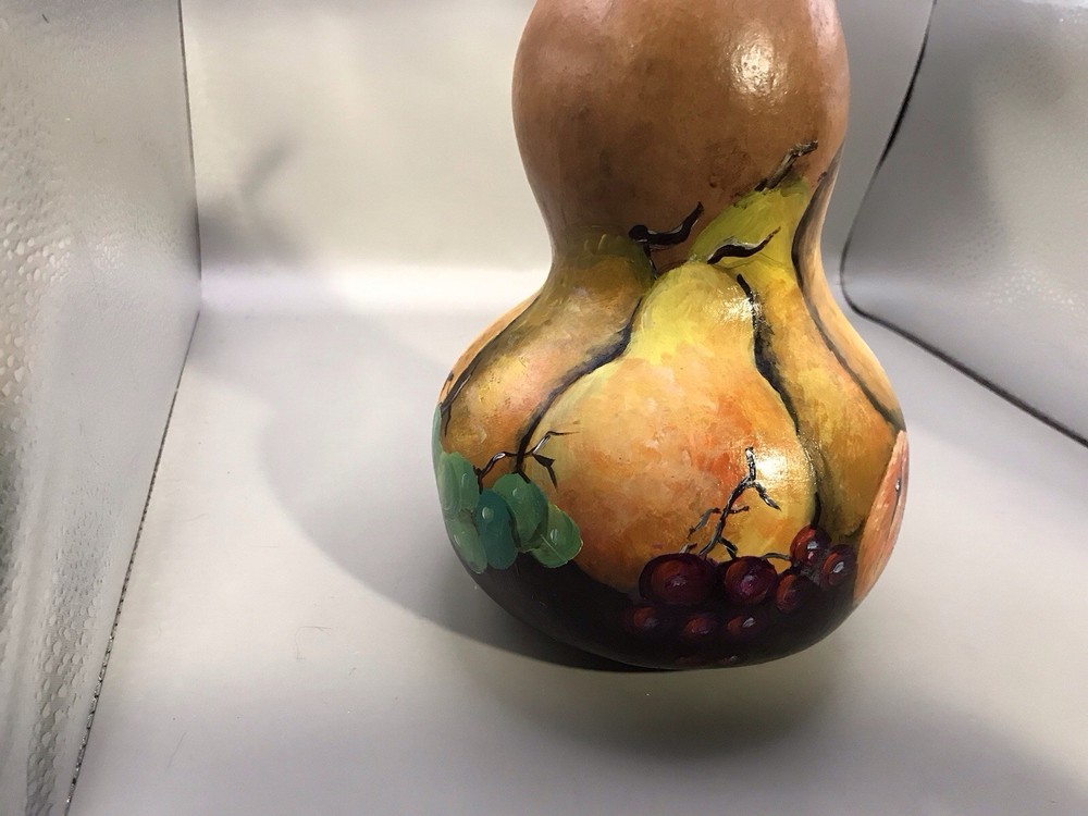 Hand painted Gourd Signed M. Hall