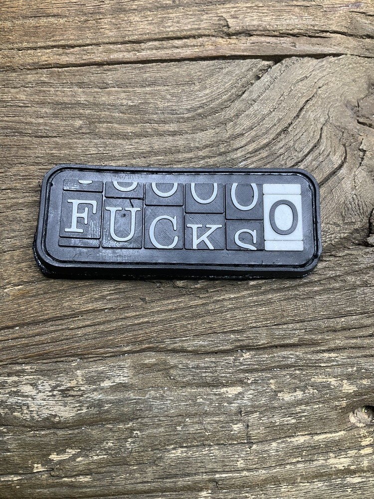 PVC Patch Hook Loop 0 F@cks Given Humor Attitude Strength