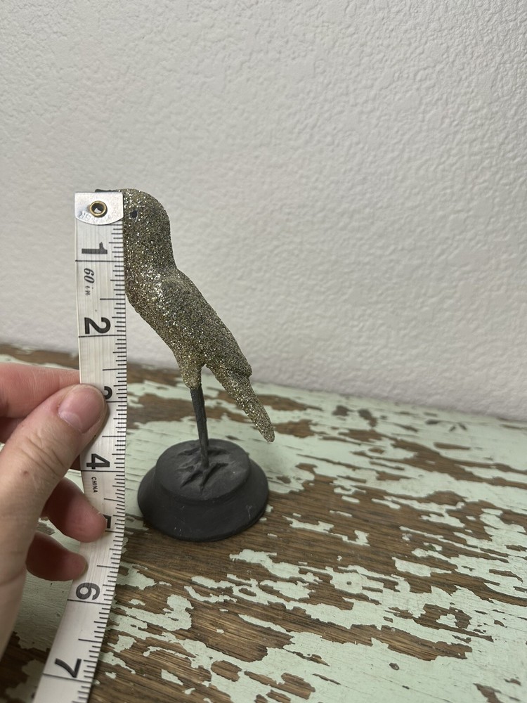 Vintage Look Sparkle Bird Figurine