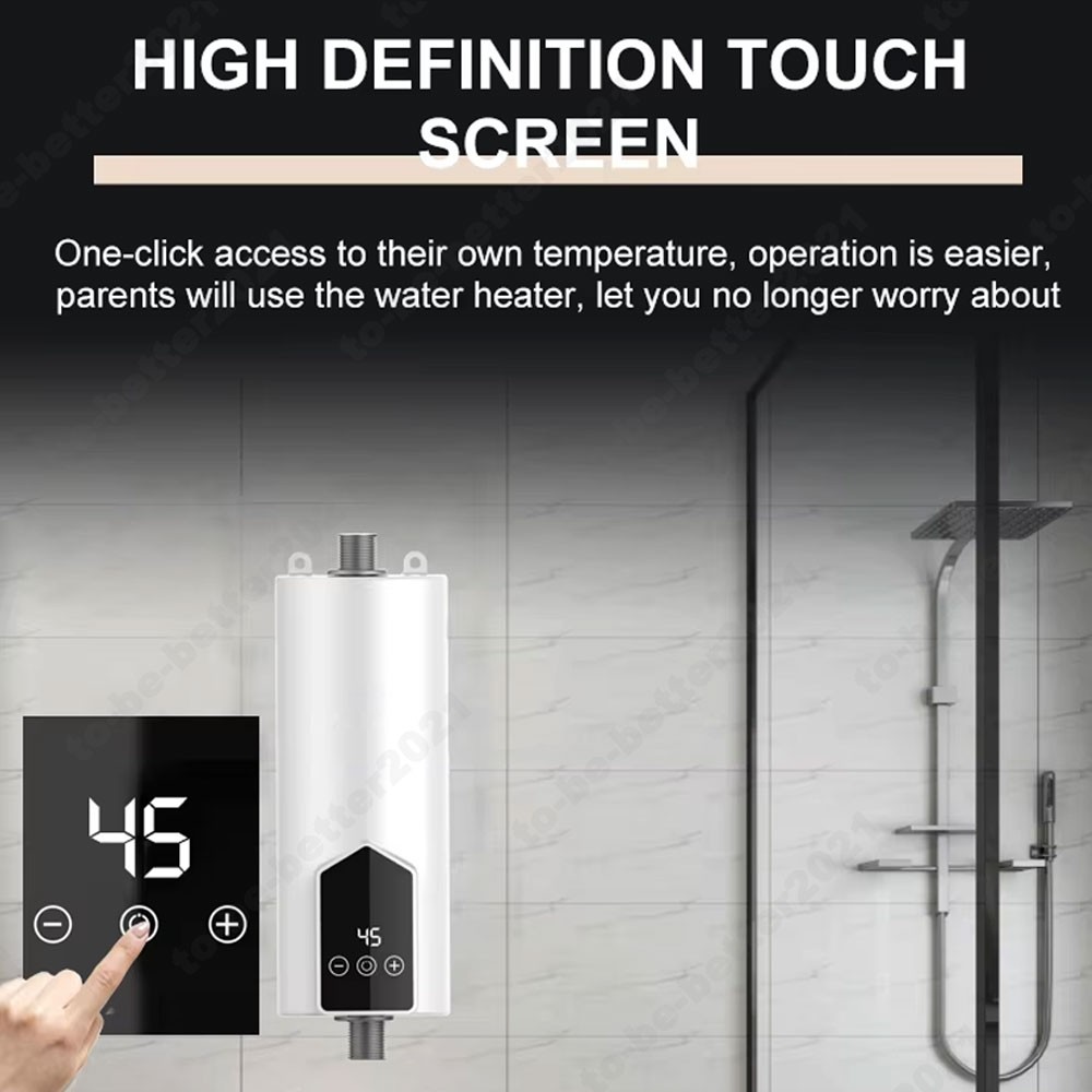 3500W Instant Electric Tankless Water Heater Under Sink Hot Shower Bath Kitchen