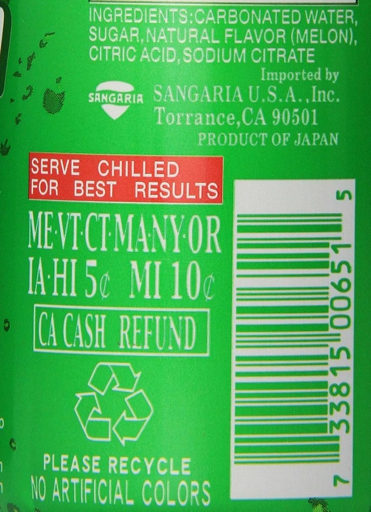 Melon Soda 16.2oz x 24 Pack - Carbonated Soft Drink