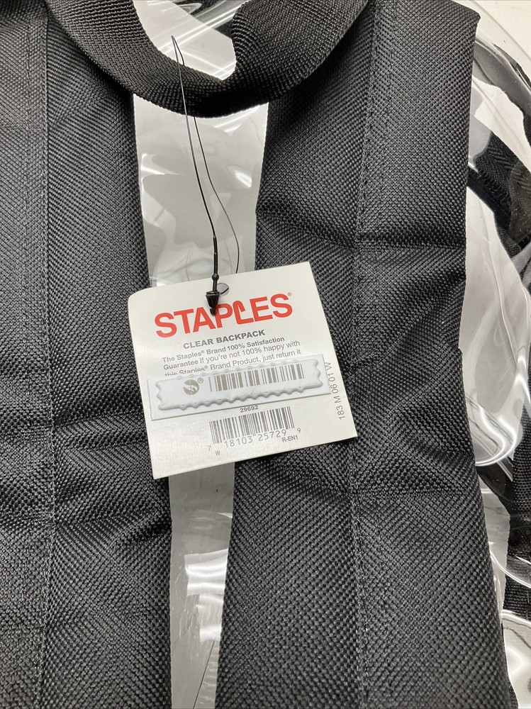 Staples Backpack, Solid, Clear (54935)
