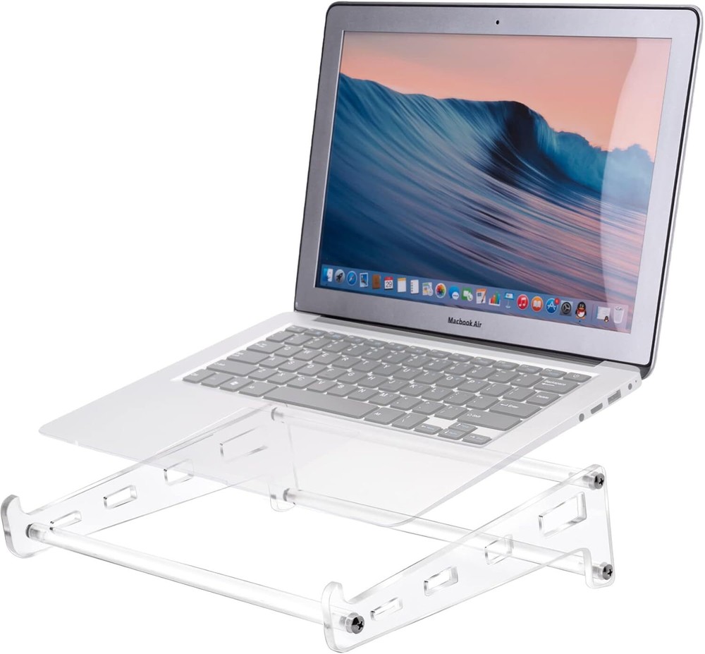 Acrylic Laptop Stand for Desk, Clear Ventilated Computer Holder