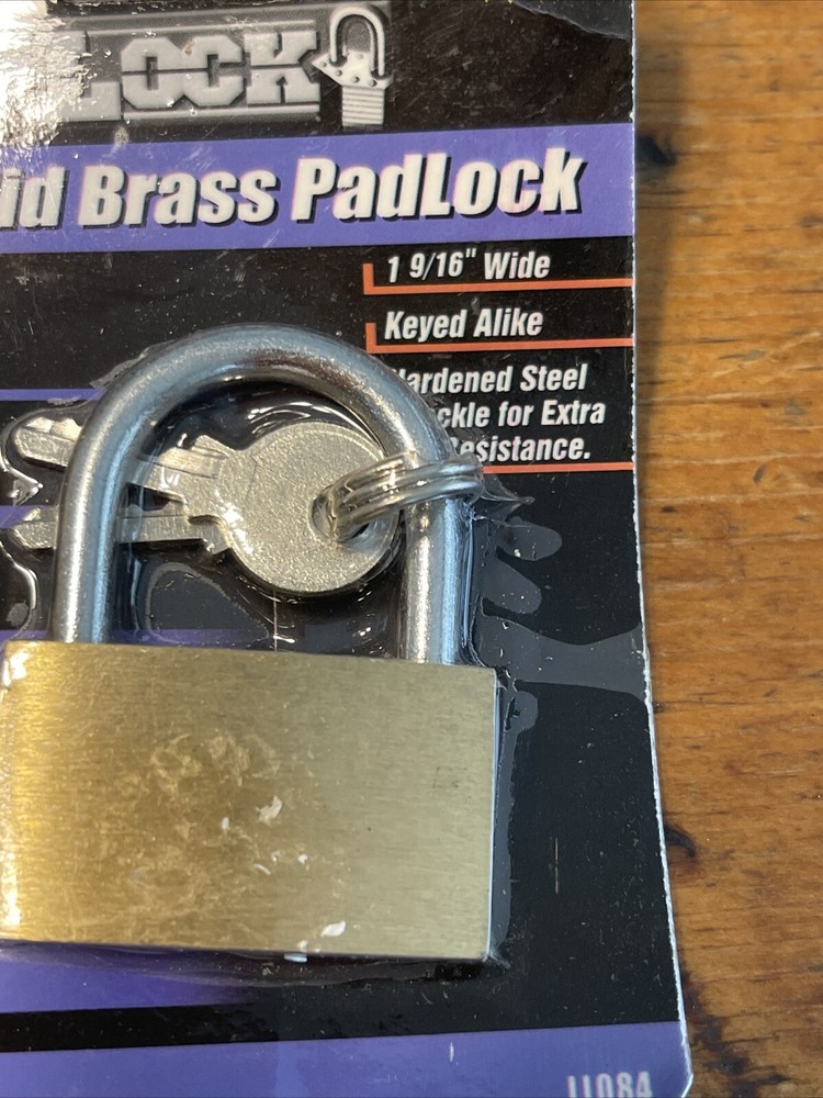 Sterling Solid Brass Padlock with 2 Keys New In Package