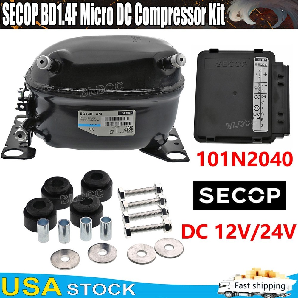 12V 24V SECOP BD1.4F Micro Fridge Freezer Compressor +101N2040 Driver Controller