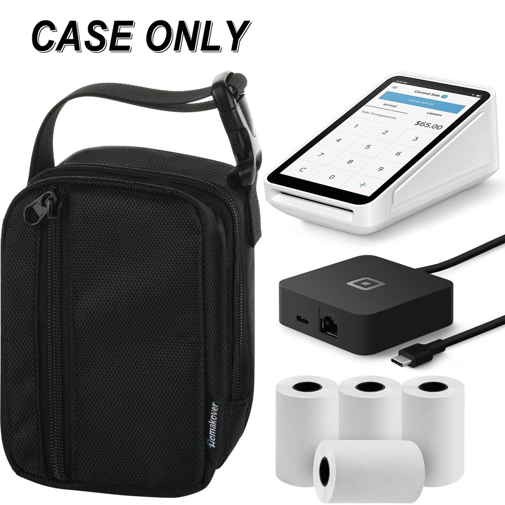 Square Terminal Case, Fits Adapter, Cable, Paper, Reader, Waterproof, Travel