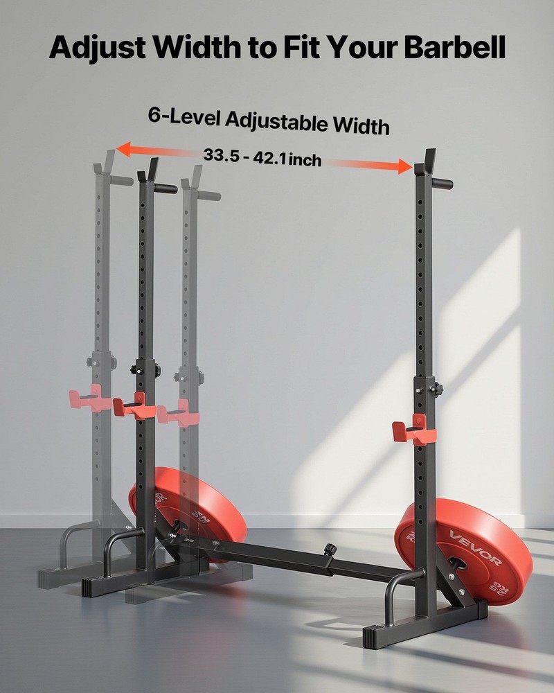 Compact Power Cage: 6.9 sq.ft, 550lb Support, Adjustable J-Hooks & Width