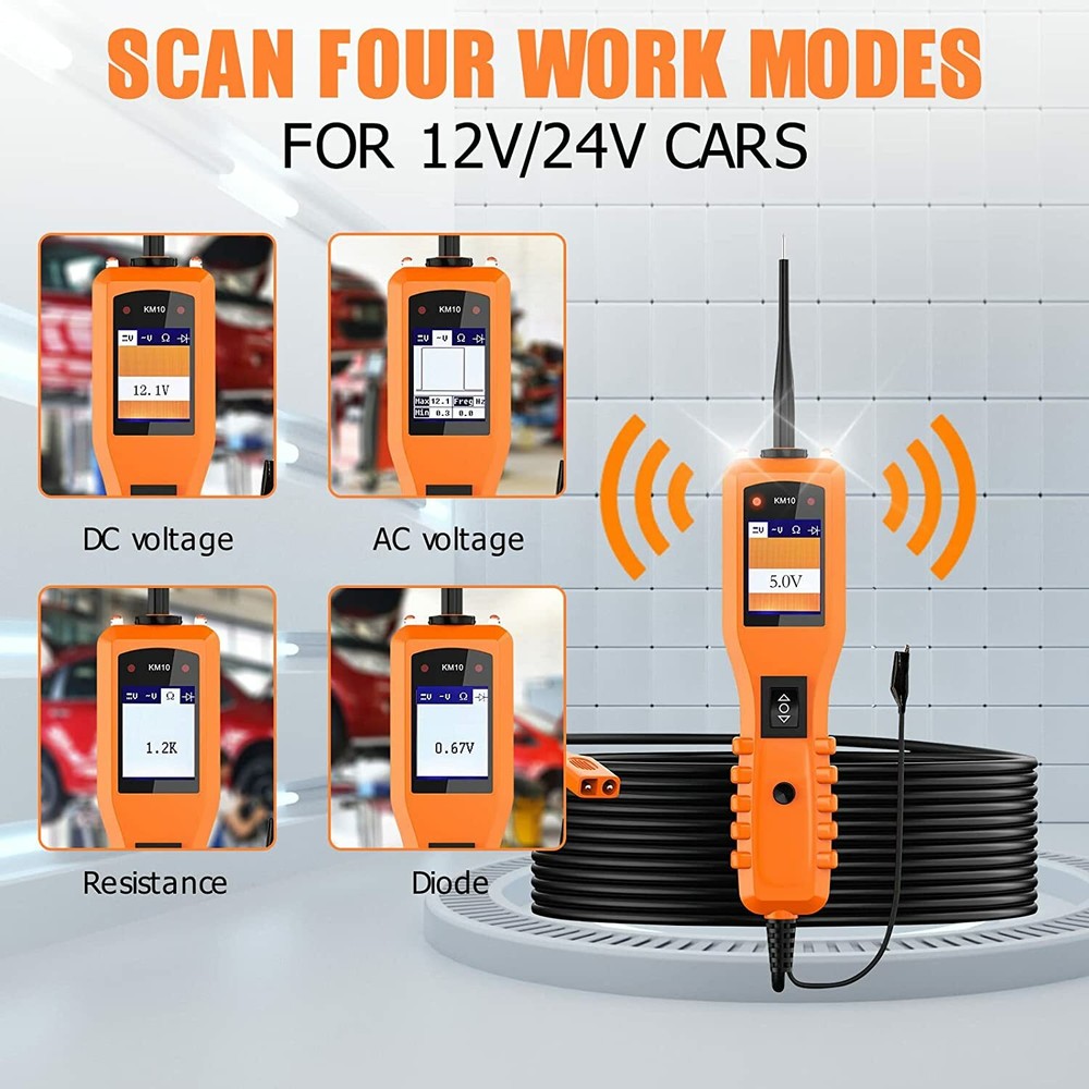 KZYEE KM10 Circuit Tester PowerScan AVOmeter Car Voltage Electrical Test Tool US