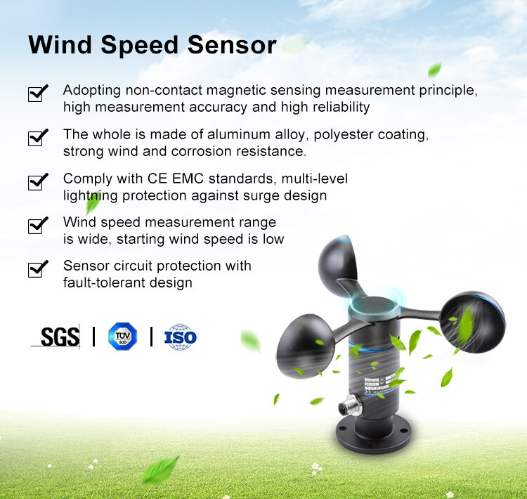 Digital Anemometer Sensor Flow Tester Meter for Meteorological Forecasts