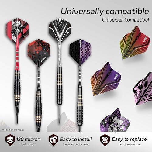 Standard Dart Flights 30 Sets 90 Pcs Durable PET Replacement Feather 105pcs