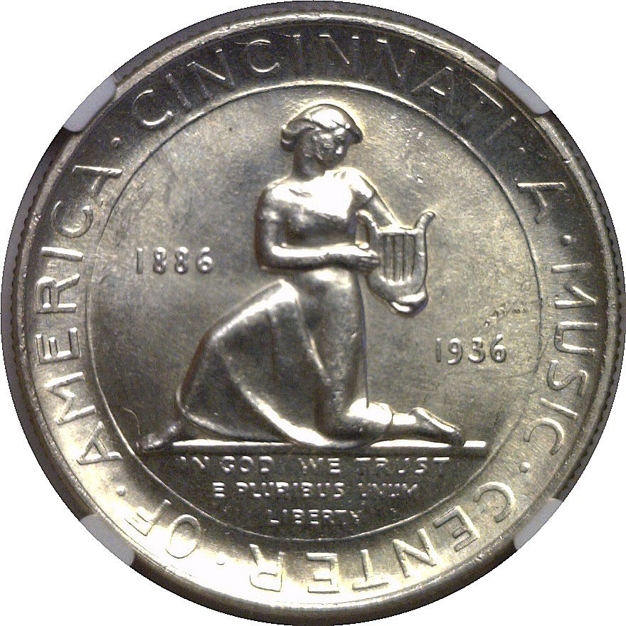 1936 Cincinnati Commemorative Half Dollar NGC MS-64