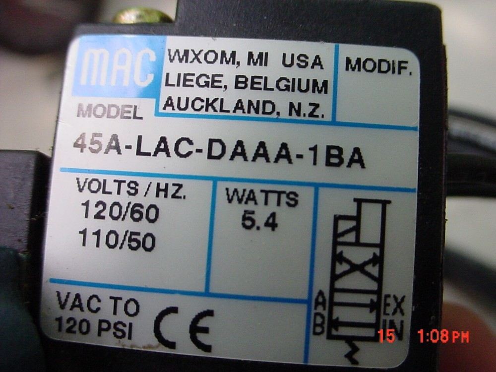 MAC 45A-LAC-DAAA-1BA Pneumatic Solenoid Valve Assembly