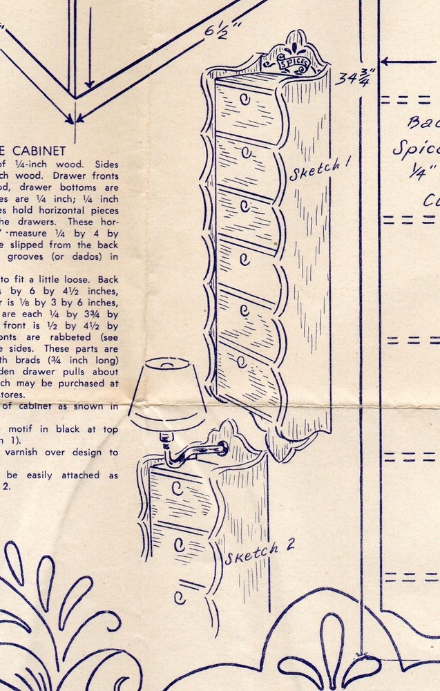 VTG 1950s DIY WOODWORKING HOBBYCRAFT BLUEPRINTS PATTERNS, 4 PAGES