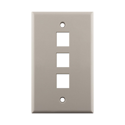 3-Port Keystone Wall Plate, Light Almond