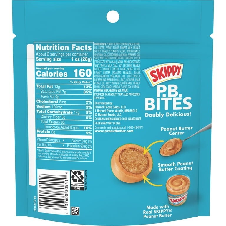 Skippy PB Bites Double Peanut Butter 6oz Bag