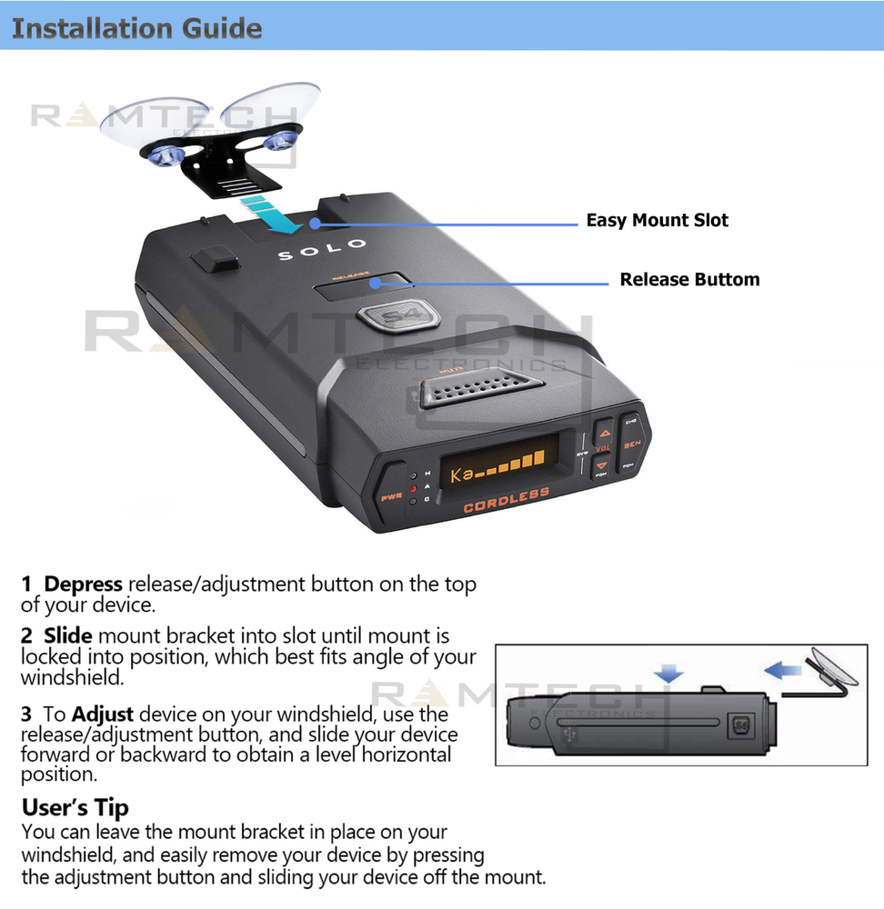 Car Windshield Suction Mount Kit For Beltronics Express 795 Radar Laser Detector