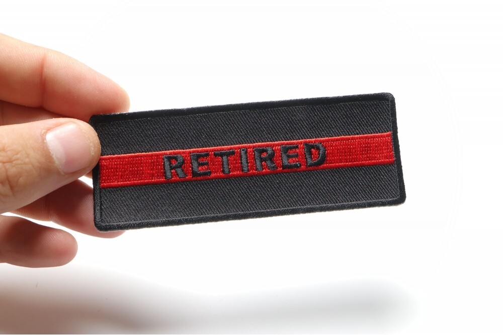 Embroidered Patch, Retired Thin Red Line Firefighter Patch, 4" x 1.5"