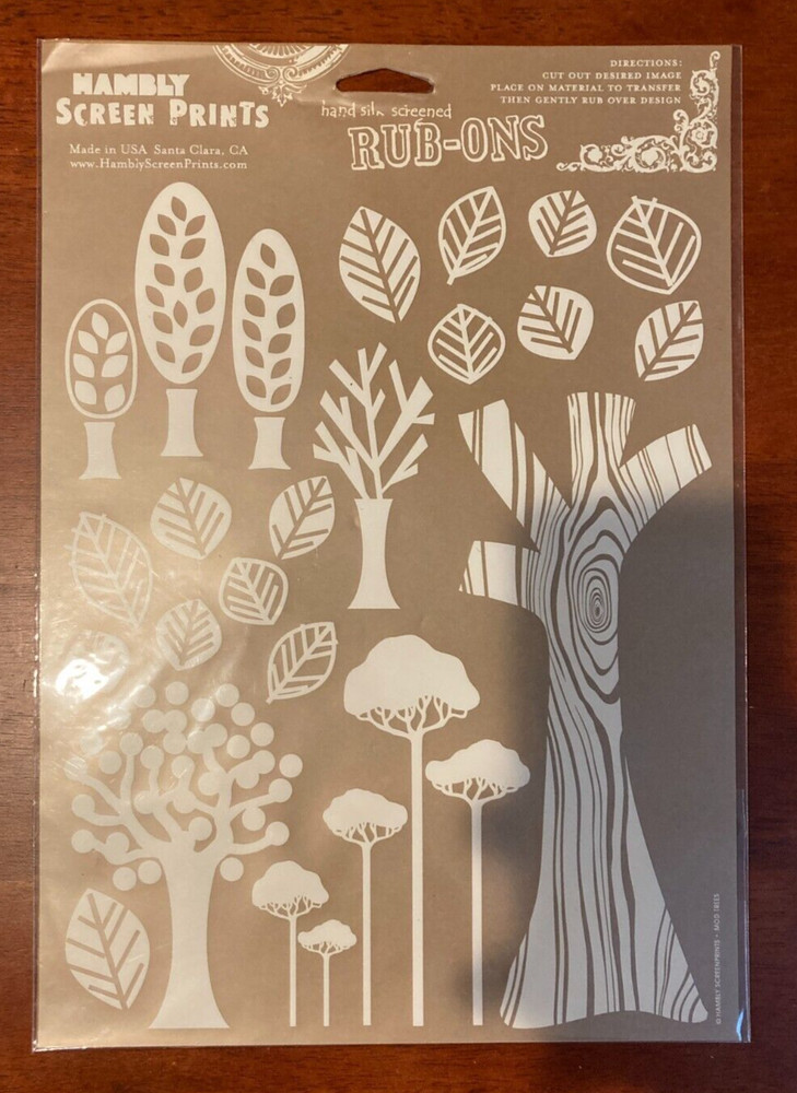(Bundle of 5) Hambly Screen Prints Hand Silk Screened Rub-ons Assorted