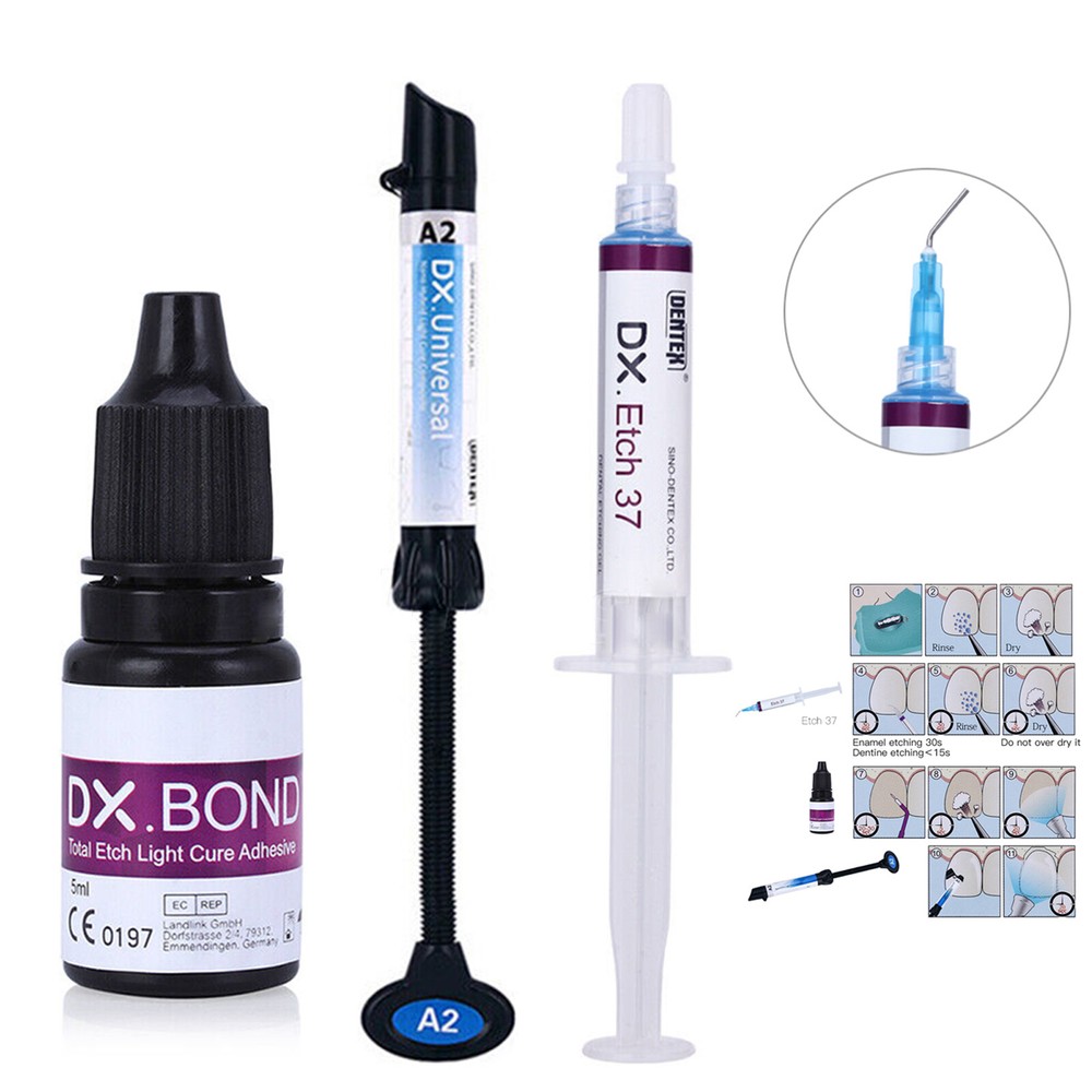 Dental Light Cure Universal Composite Resin A2/Etching Gel/Bonding Adhesive