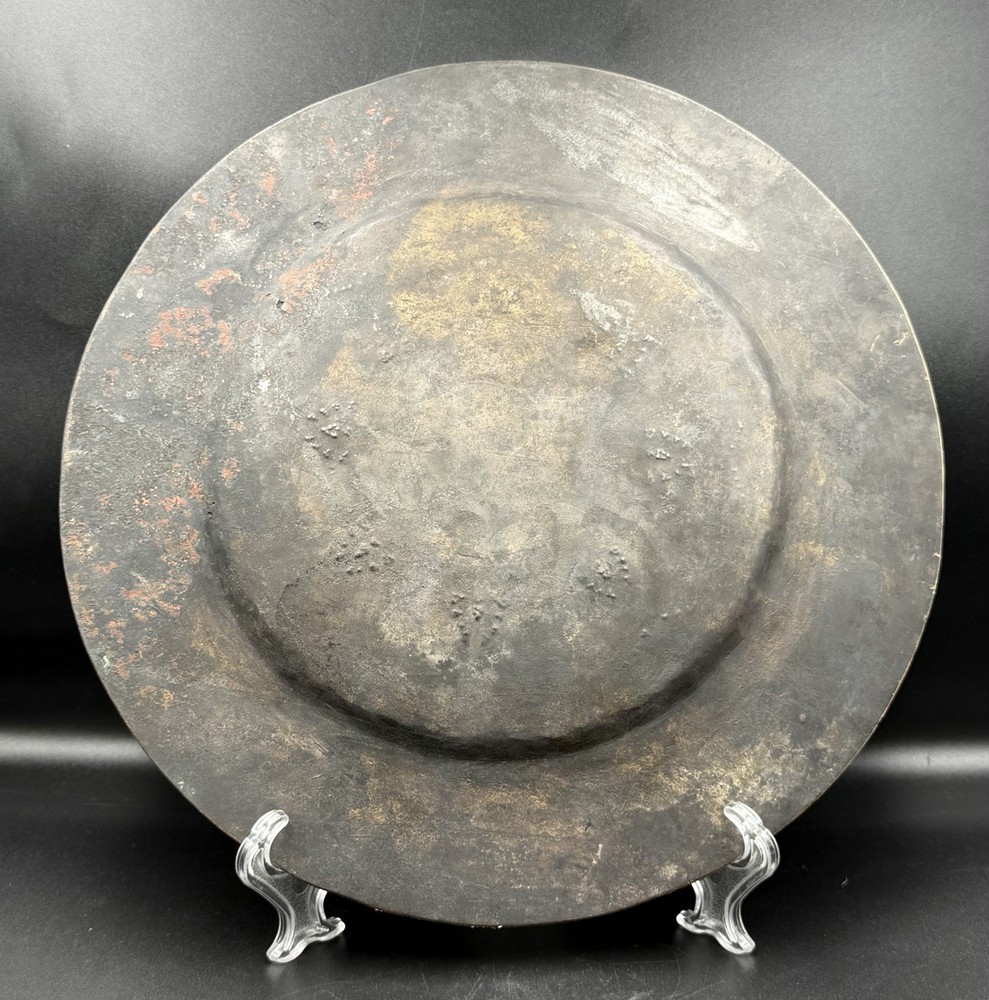 Large Brass Plate | Arabic Script Engraved | Islamic Art | Decorative Display