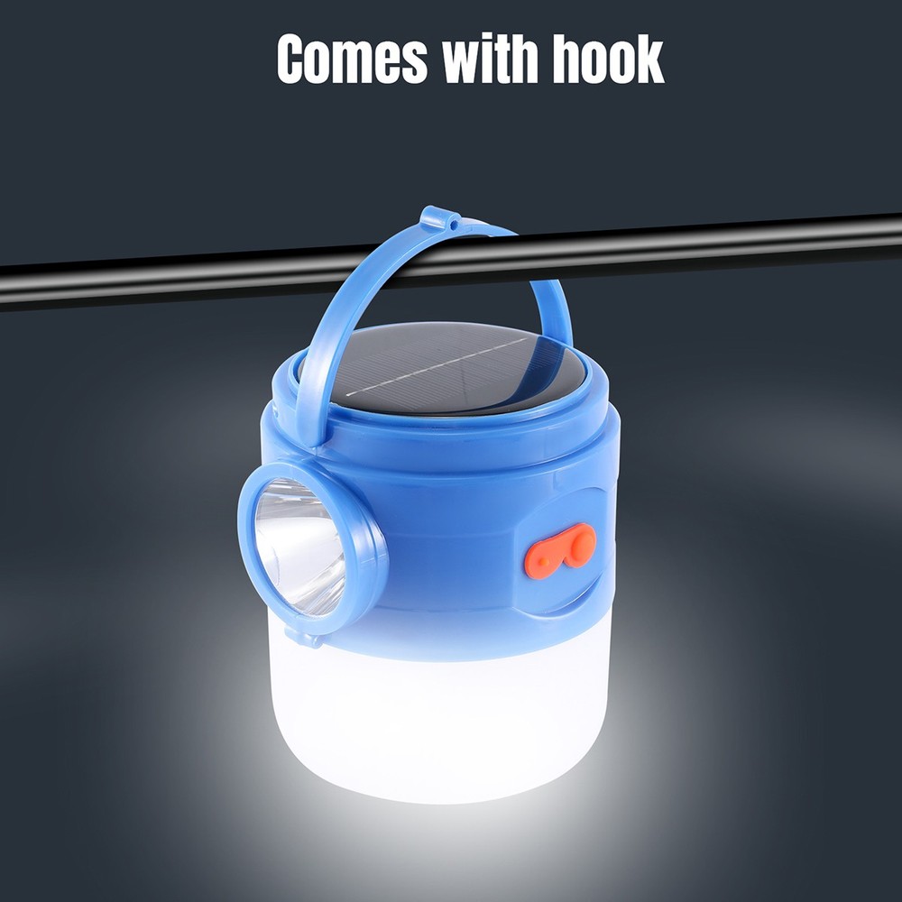 USB Solar Portable LED Flashlight Rechargeable Camping Tent Light Lantern Lamp